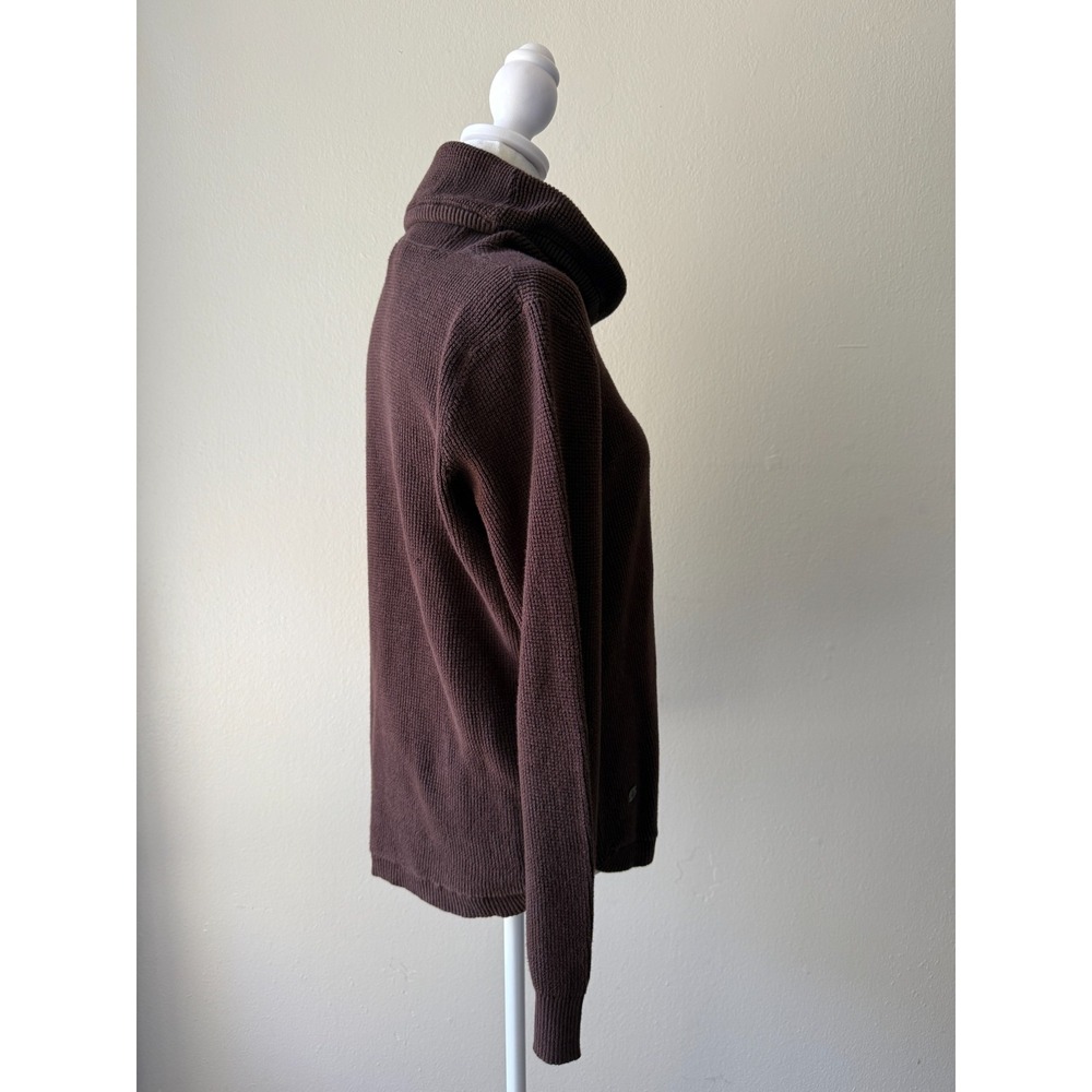 Lauren Ralph Lauren Brown Knit Cowl Neck Pullover Sweater S/M Cotton Drawstring - Picture 4 of 15
